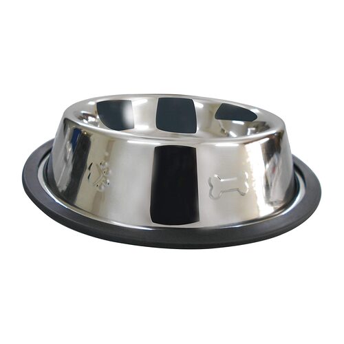 Superior Pet Antiskid Embossed Side Stainless Steel Pet Bowl 8oz