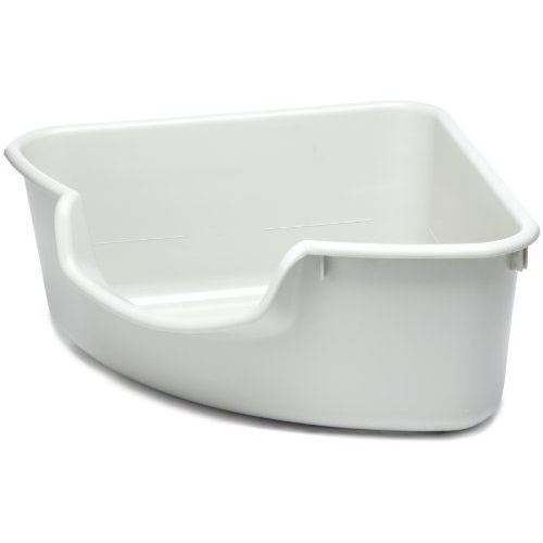 SmartCat Corner Cat Litter Box Controls Odour with Tall Sides Grey