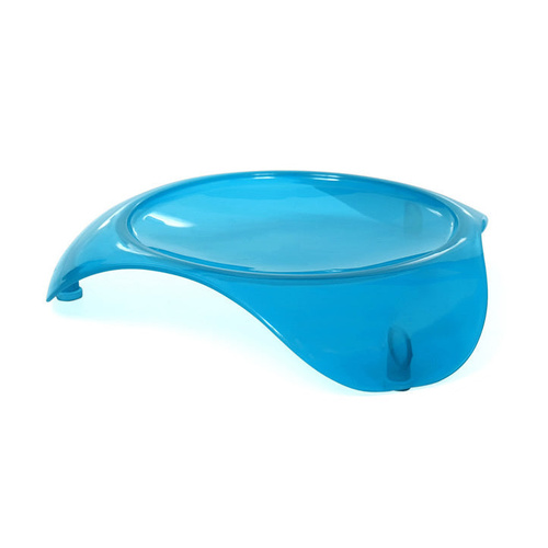 SmartCat Food Dish Shallow & Elevated Cat Bowl Transparent Blue