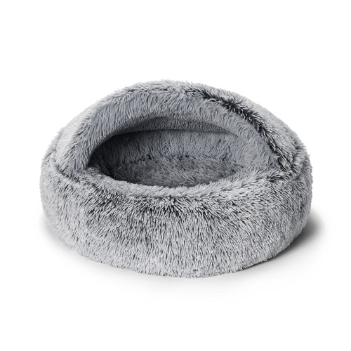 Snooza Calming Hoodie Cuddler Cave Style Pet Dog Bed Silver Fox Small