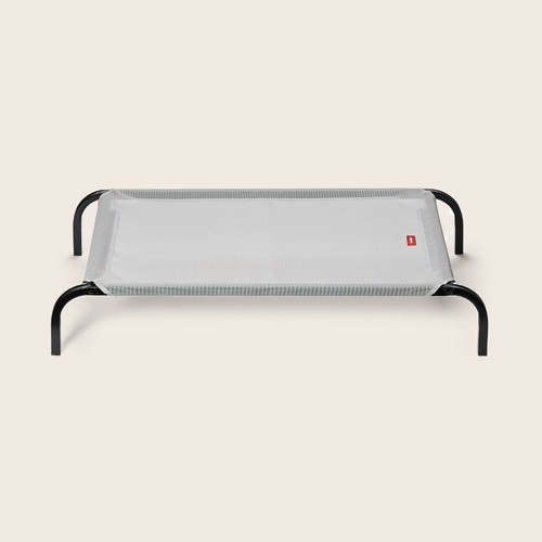 Snooza Flea-Free Raised Black Powder Coated Steel Pet Dog Bed Grey Medium