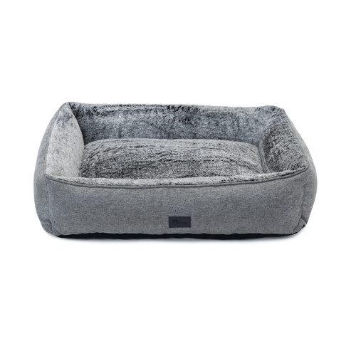 Superior Pet Dog Lounger with Padded Bolstered Walls Artic Faux Fur Mini