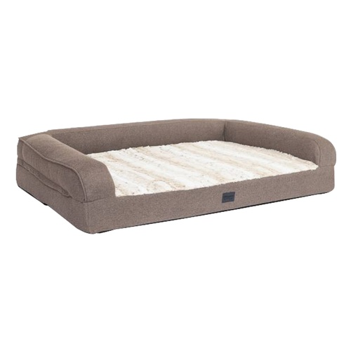 Superior Pet Orthopaedic Pet Sofa Non-slip Base Light Brindle Faux Fur Small