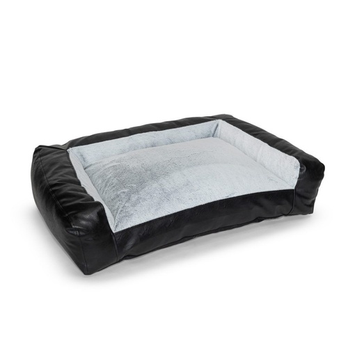 Superior Pet Scooby Sofa Dog Lounge Cosy Pet Bed Vegan Leather/Everly Fur Large