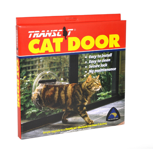 Transcat Cat Door 4-Way Locking Door Clear Small 180mm Flap Width