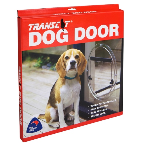 Transcat Dog Door 4-Way Locking Door Clear Large 285mm Flap Width