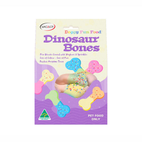 Wagalot Doggy Fun Food Dinosaur Bones Pet Food Dog Treat 5 Pack