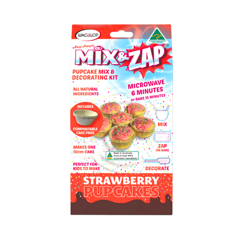 Wagalot Mix & Zap Strawberry Pupcake Mix & Decorating Kit for Dogs