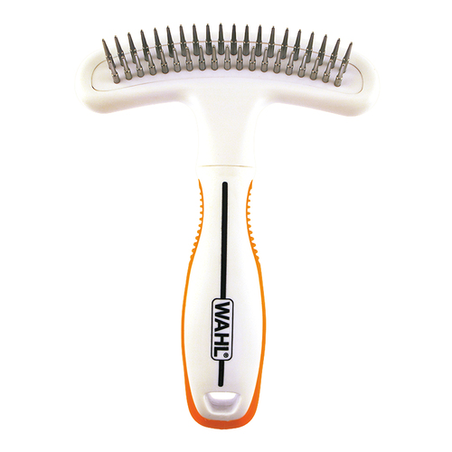 Wahl 2 in 1 Double Row Rake & Shedding Blade for Dogs Orange White