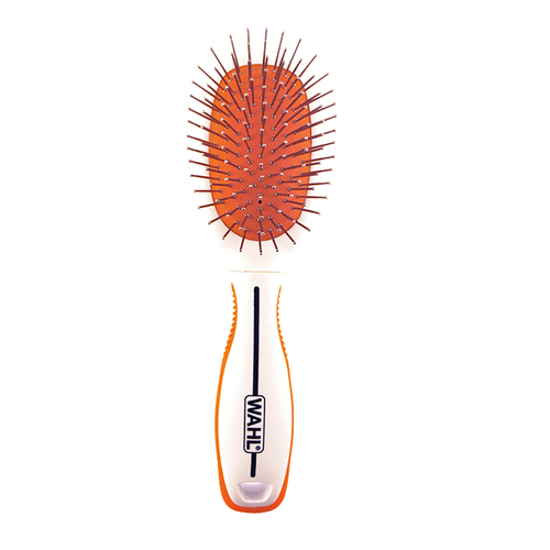 Wahl Small Double Sided Brush Soft Grip for Cats & Dogs White Orange
