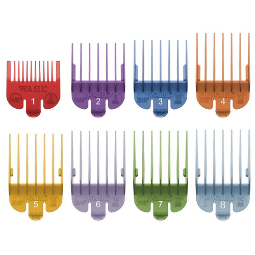 Wahl Plastic Color Coded Cutting Guide Comb Set 1-8 for Clippers