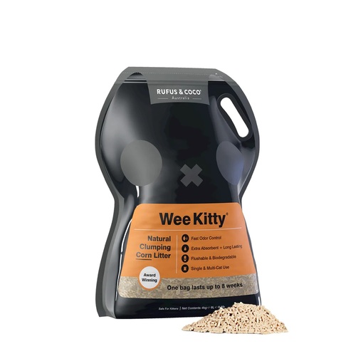 Rufus & Coco Wee Kitty Clumping Corn Litter Odor Control 4kg/8L