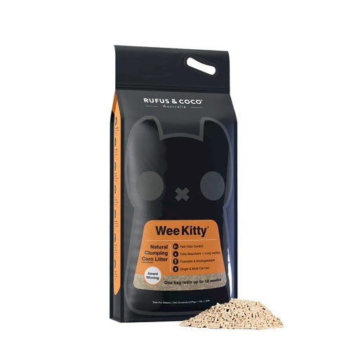 Rufus & Coco Wee Kitty Clumping Corn Litter Odor Control 9kg