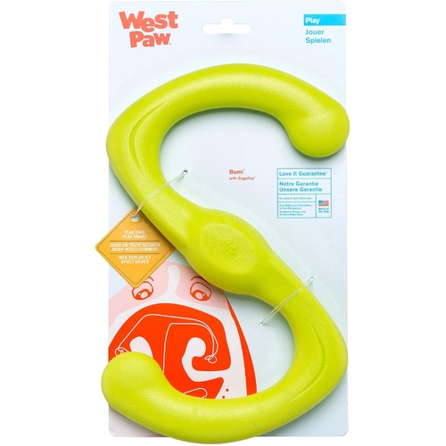 West Paw Bumi Flexible Shape Interactive Play Dog Toy Granny Smith Large