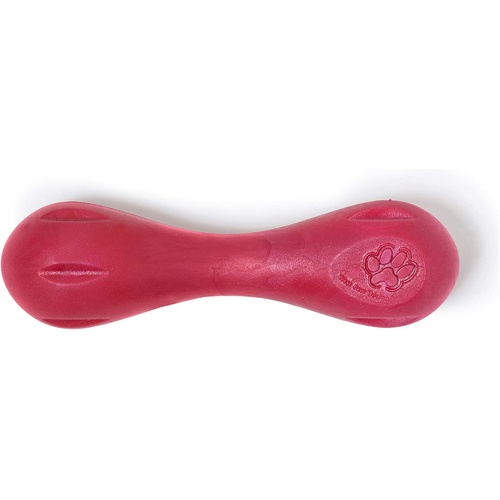 West Paw Hurley Interactive Play Tough Dog Bone Chew Toy Ruby Red XS