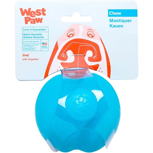 West Paw Jive Ball Interactive Play Durable Pet Dog Toy Aqua Small