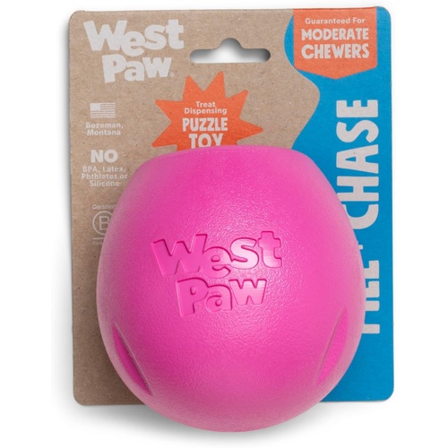 West Paw Rumbl Scatter Feeding Treat Dispenser Puzzle Dog Toy Hot Pink Large