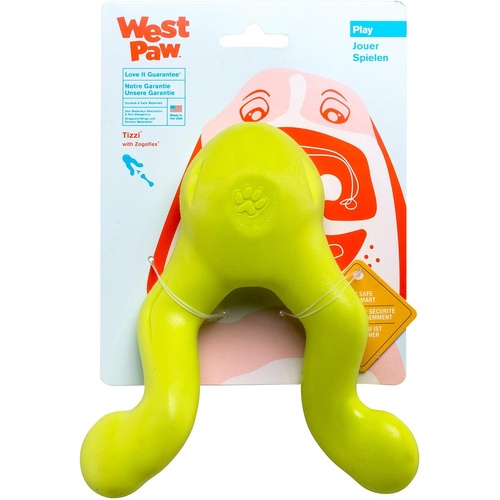 West Paw Tizzi Interactive Play Treat Dispenser Pet Dog Toy Granny Smith Small