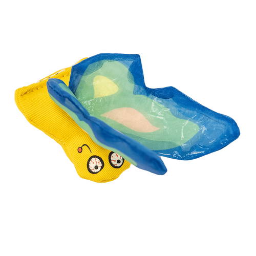 Yeowww Butterfly Interactive Catnip Filled Durable Cat Toy Blue