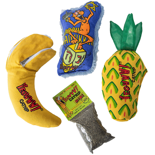 Yeowww Dreidel Krinkel Holiday Gift Bundle Catnip Filled Durable Cat Toy