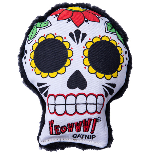 Yeowww La Cat-Rina Skull Catnip Filled Fuzzy Soft Durable Cat Toy