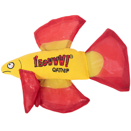 Yeowww Mo Betta Fish Catnip Filled Durable Cat Toy Red 6.5 Inch