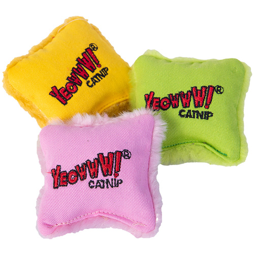 Yeowww Pillows Catnip Filled Durable Cat Toy Jug Assorted 24 Pack