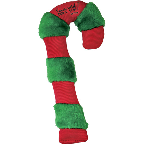 Yeowww Christmas Candy Cane Catnip Filled Durable Cat Toy 8 Inch