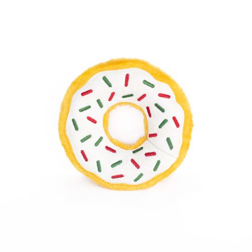 ZippyPaws Donutz: Peppermint Interactive Plush Dog Squeaker Toy