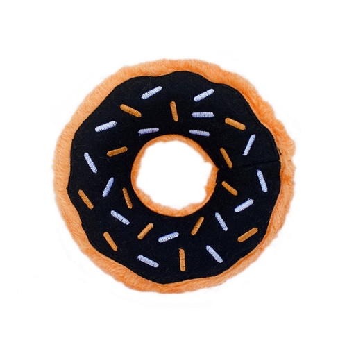 ZippyPaws Donutz: Pumpkin Spice Interactive Plush Dog Squeaker Toy