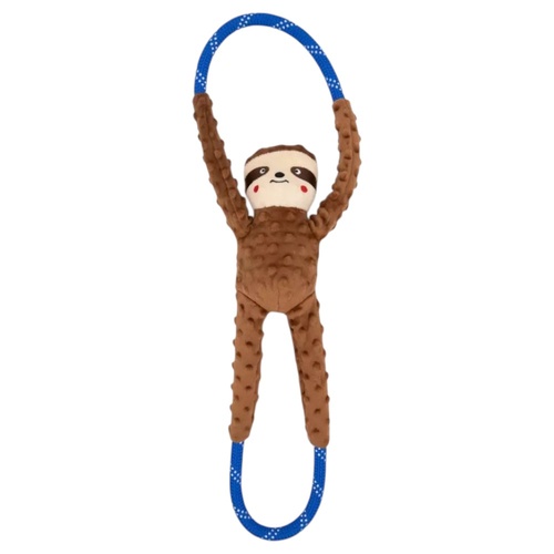ZippyPaws RopeTugz: Sloth Interactive Durable Pet Dog Squeaker Toy