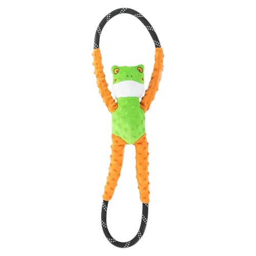 ZippyPaws RopeTugz: Tree Frog Interactive Durable Pet Dog Squeaker Toy