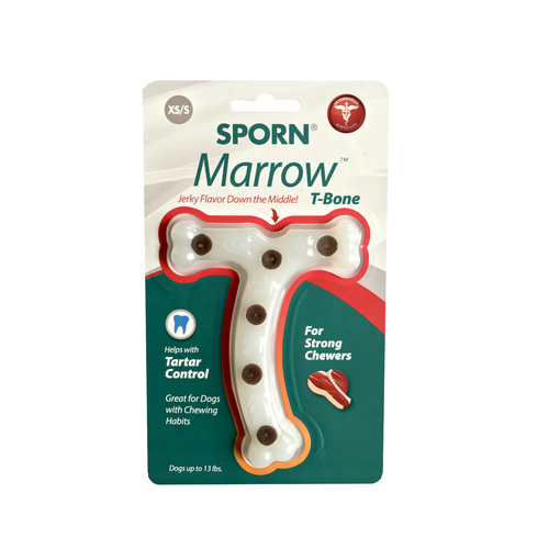 Sporn Marrow T-Bone Dental Care Dog Chew Toy Small