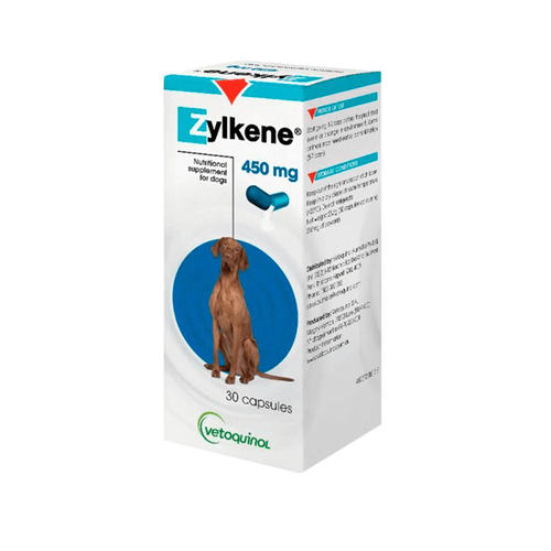 Zylkene Relax & Calm Supplement for Dogs 450mg Up to 60kg 30 Caps